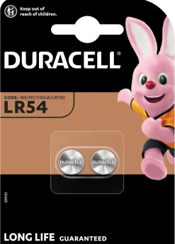 Duracell LR54 alkaline Knapcellebatterier - 2 stk