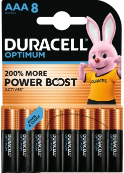 Duracell Optimum AAA-batterier - 8 stk