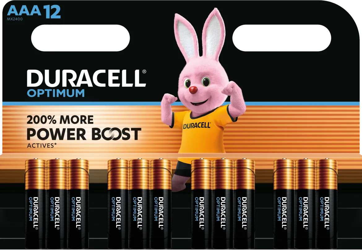 Duracell Optimum AAA-batterier - 12 stk