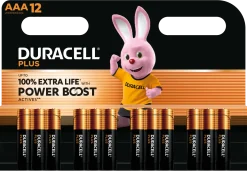 Duracell Plus Boost AAA-batterier - 12 stk