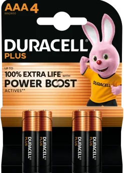 Duracell Plus Boost AAA-batterier - 4 stk