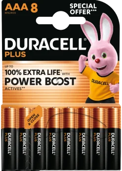 Duracell Plus Boost AAA-batterier - 8 stk