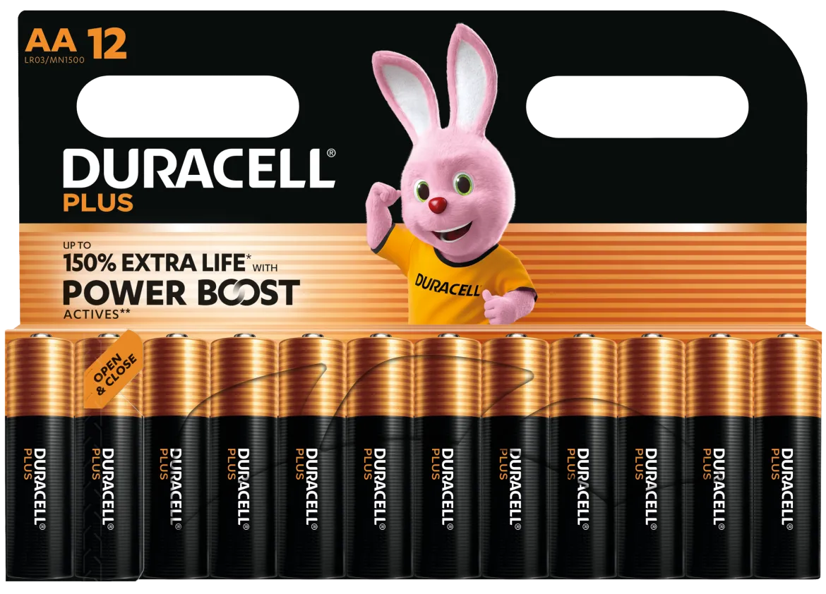 Duracell Plus Boost AA-batterier - 12 stk