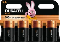 Duracell Plus D-batterier - 4 stk