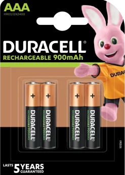 Duracell Pre/Recharge AAA-batterier - 900mAh - 4 stk