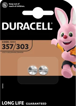 Duracell 357/303 Sølvoxid Knapcellebatterier - 2 stk
