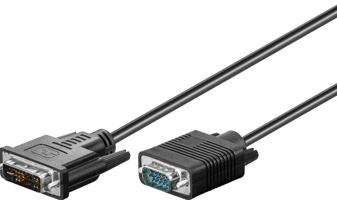 DVI-A til VGA Kabel 3 m - Sort