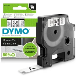 Dymo D1-mærketape 12 mm - Hvid
