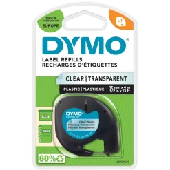 Dymo Letratag Mærketape af plastik 12 mm - Klar