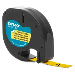 Dymo Letratag Mærketape af plastik 12 mm - Gul
