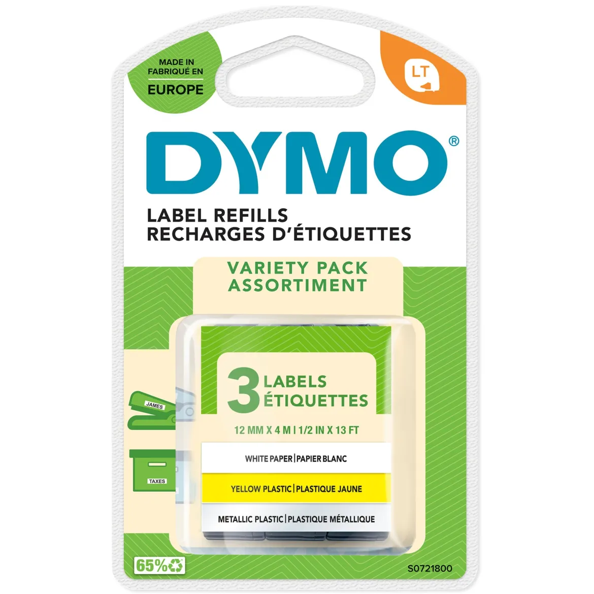 Dymo Letratag Mærketape 3-pakning