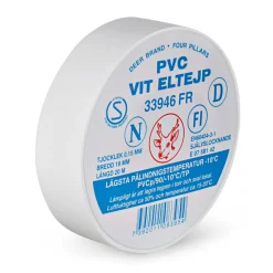 Elektrisk tape 19 mm x 20 m - Hvid