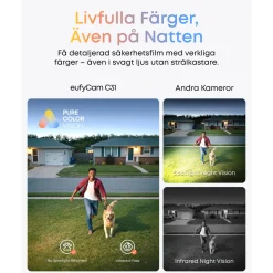 Eufy C31 Overvågningskamera med 360° panorering, Hvid