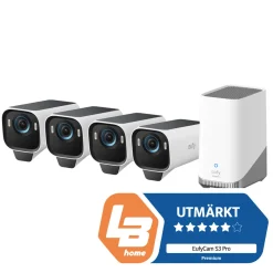 Eufy EufyCam S3 Pro kit med solcellepanel 4 kameraer