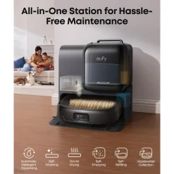 Eufy Omni E28 robotstøvsuger med moppe og basestation - Sort