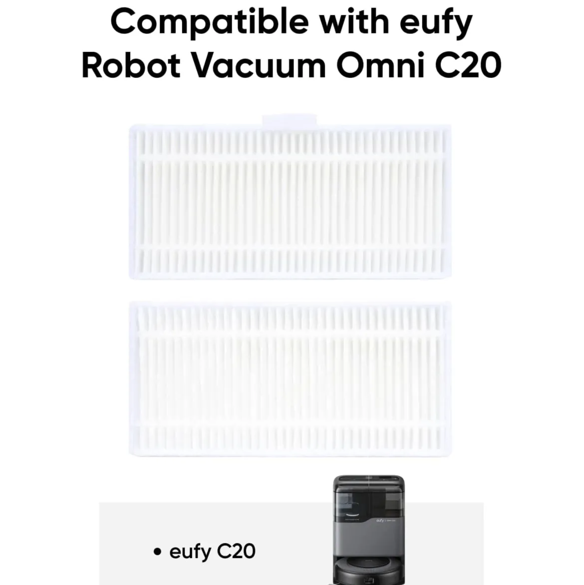 Eufy To vaskbare filtre til Omni C20.