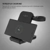 Fixed 3-i-1 Trådløs Opladningsstation til Garmin - Sort