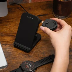 Fixed 3-i-1 Trådløs Opladningsstation til Garmin - Sort