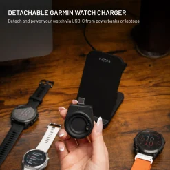 Fixed 3-i-1 Trådløs Opladningsstation til Garmin - Sort