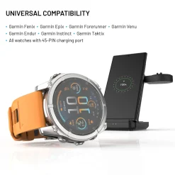Fixed 3-i-1 Trådløs Opladningsstation til Garmin - Sort
