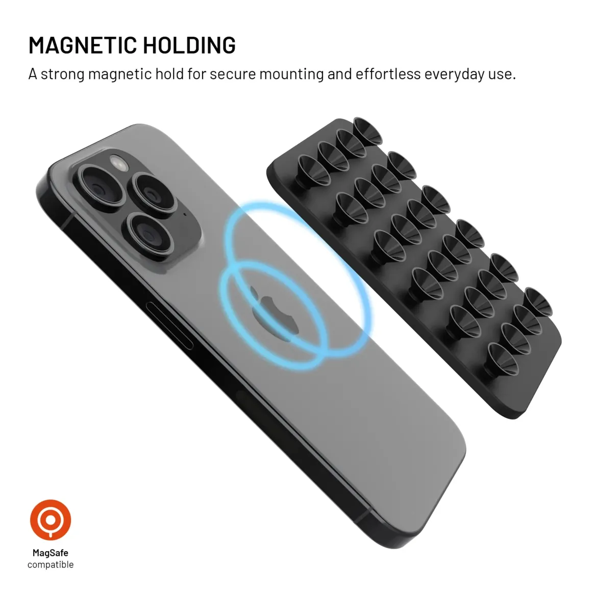 Fixed MagMate MagSafe-sugekopholder med magnetfæste, Sort