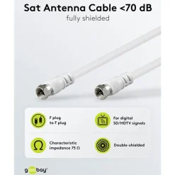 F-kabel Hvid - 5 m