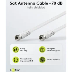 F-kabel Hvid - 1,5 m