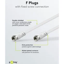 F-kabel Hvid - 1,5 m