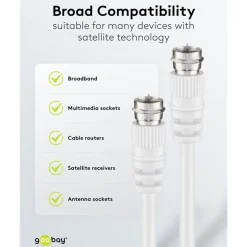 F-kabel Hvid - 15 m