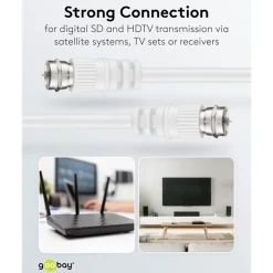 F-kabel Hvid - 15 m