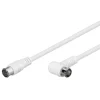F-kabel Hvid vinklet - 5 m