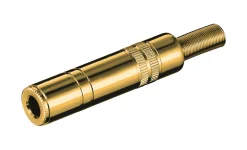 Forgyldt 6,3 mm hunstik Stereo