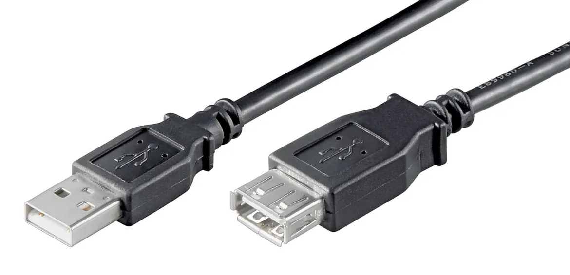 Forlængerledning til USB - Sort 5 m