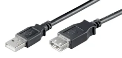 Forlængerledning til USB - Sort 1,8 m
