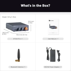 Fosi Audio forstærker med Bluetooth 2x100 W