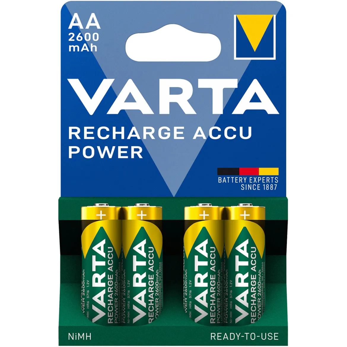 Genopladelige AA-batterier Varta Recharge Accu 2600 mAh - 4-pak