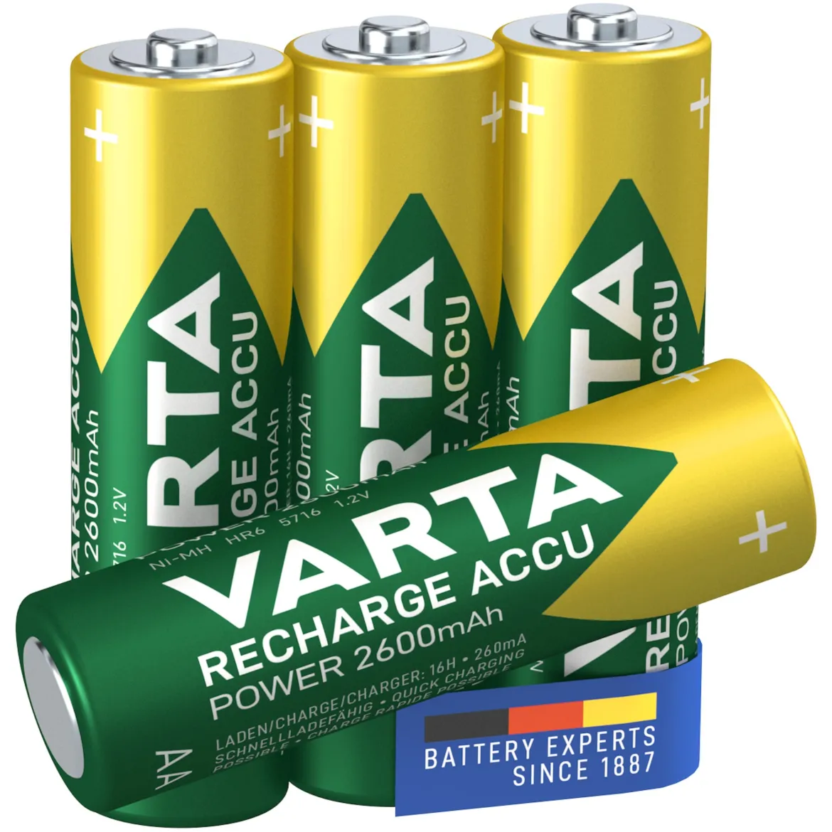 Genopladelige AA-batterier Varta Recharge Accu 2600 mAh - 4-pak
