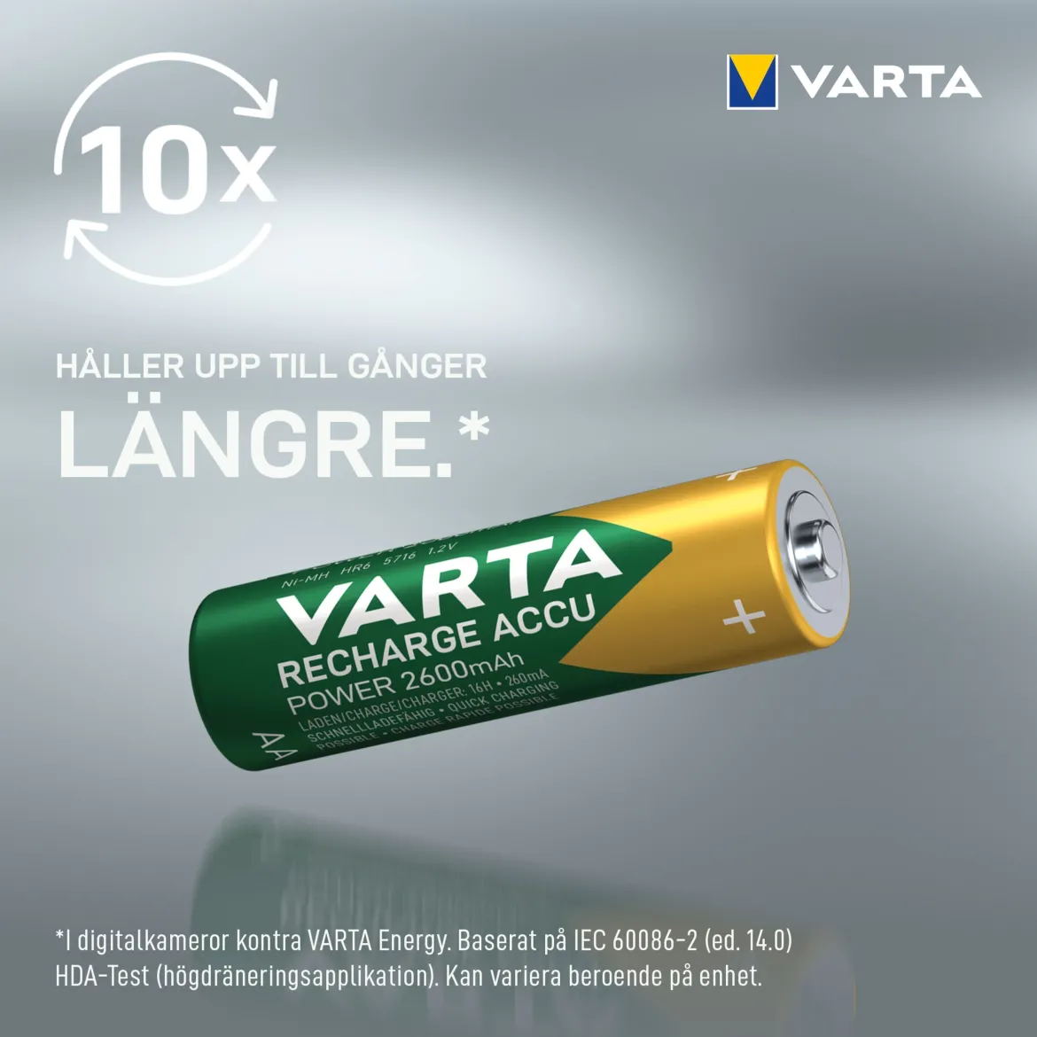 Genopladelige AA-batterier Varta Recharge Accu 2600 mAh - 4-pak