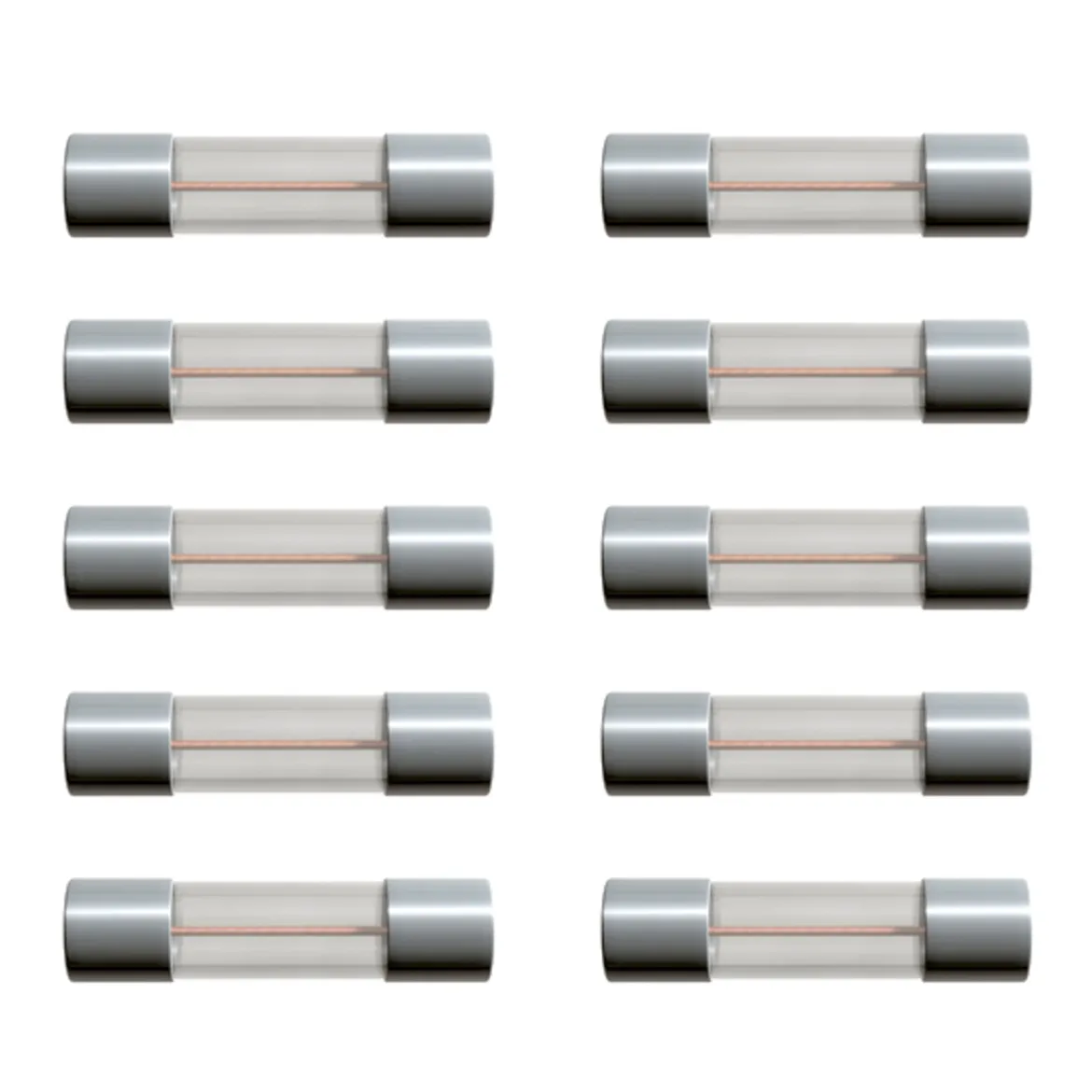 Glasrørsikring 5x20 mm 6,3 A - Hurtig (F) 10-pakke