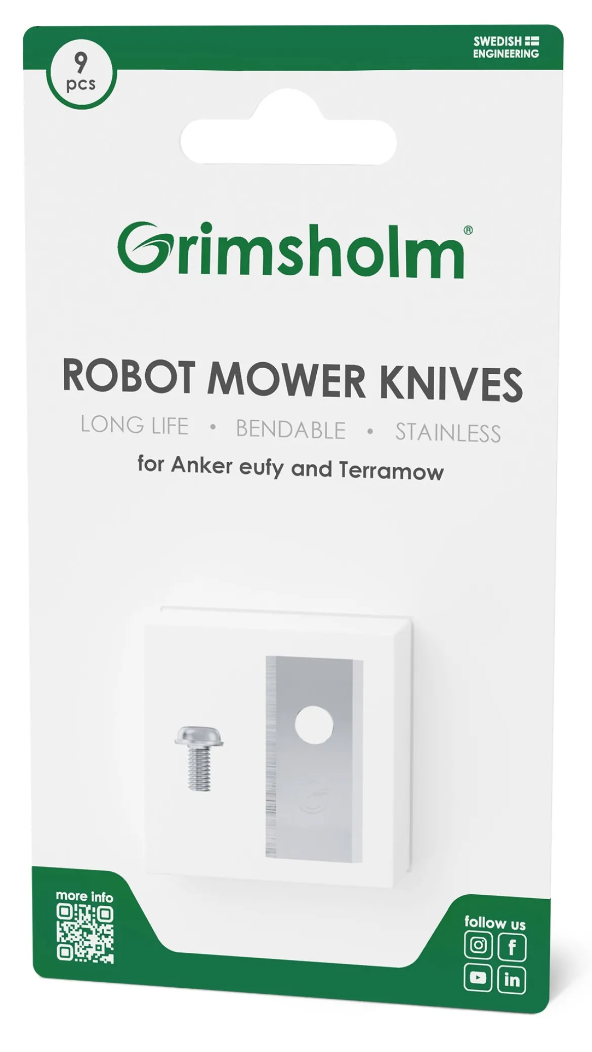 Grimsholm Knive og Skruer til Anker Eufy/Terramow - 9-pak