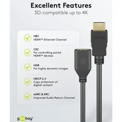 HDMI-forlængerkabel 4K/60 Hz - 3 m