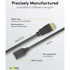 HDMI-forlængerledning 4K/60 Hz 5 m