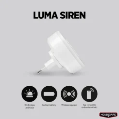 Housegard Luma trådløs sirene med repeaterfunktion