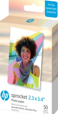 HP Sprocket fotopapir 5,8x8,6 cm, 50 ark
