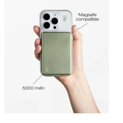 IDEAL OF SWEDEN Slim Powerbank MagSafe 5000 mAh, Sage Green