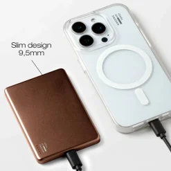 IDEAL OF SWEDEN Slim Powerbank MagSafe 5000 mAh, Mocha Mousse