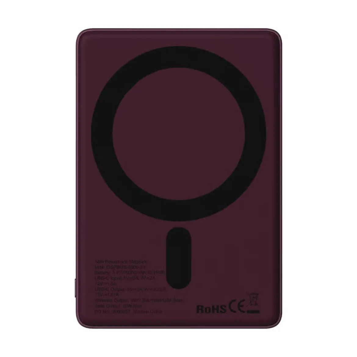 IDEAL OF SWEDEN Slim Powerbank MagSafe 5000 mAh, Cherry Lacquer