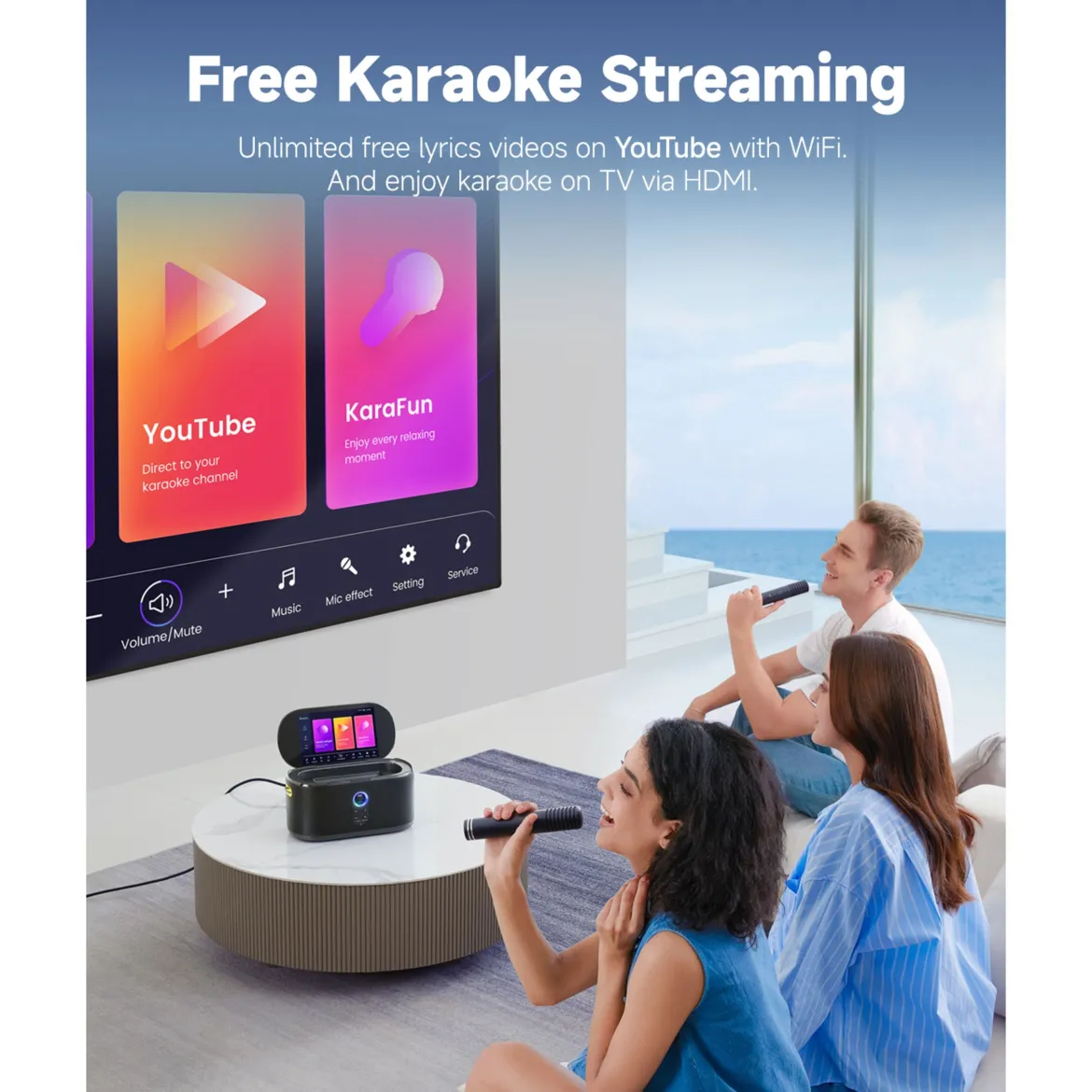 Ikarao Shell S1 Bærbar karaoke maskine med 10,1" HD-skærm
