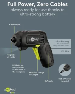 4-i-1 mini-batteridrevet skruetrækkersæt - 35 dele