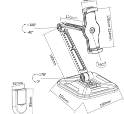 InLine universal tablet-holder til væg eller bord, 4,7-12,9"